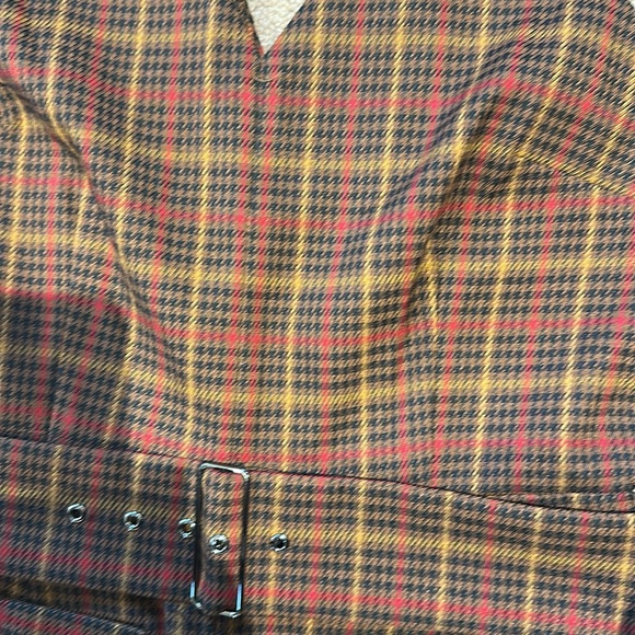 Plaid Jumpsuit with Belt - Picture 5 of 8